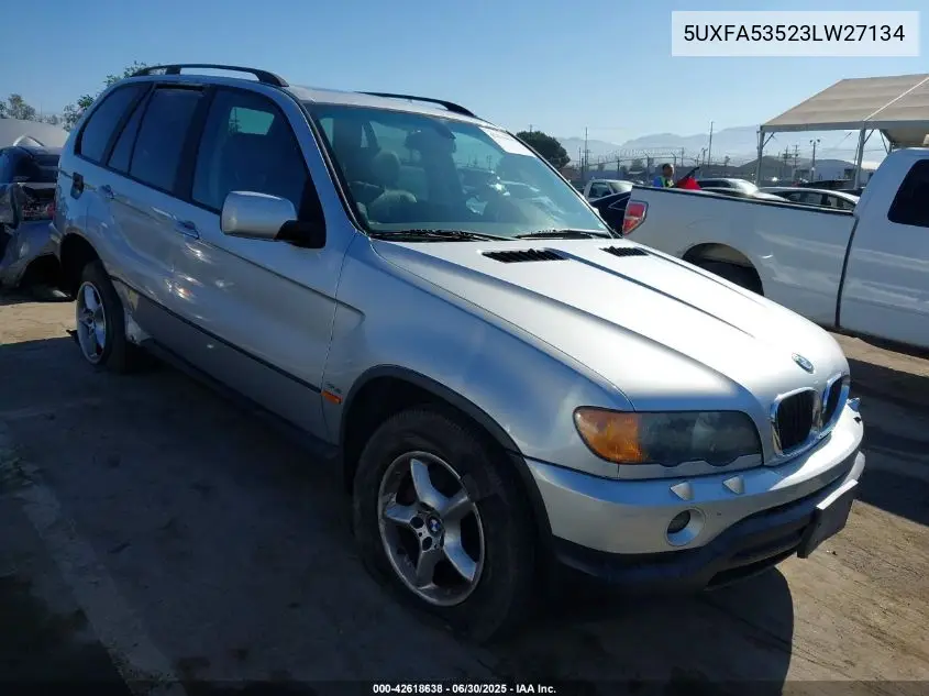 2003 BMW X5 3.0I VIN: 5UXFA53523LW27134 Lot: 42618638