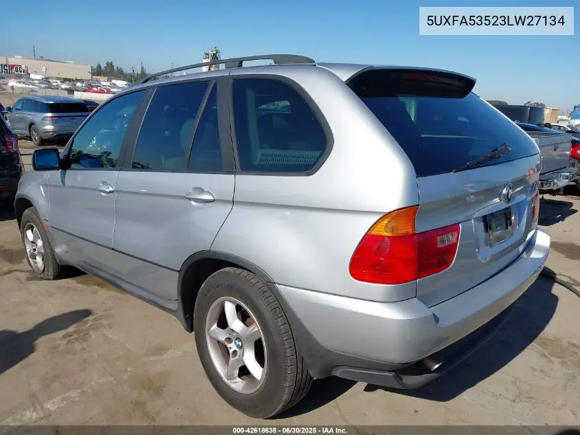 2003 BMW X5 3.0I VIN: 5UXFA53523LW27134 Lot: 42618638