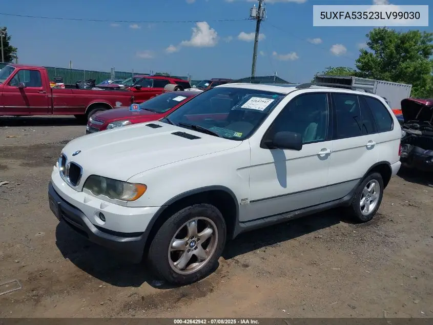 2003 BMW X5 3.0I VIN: 5UXFA53523LV99030 Lot: 42642942