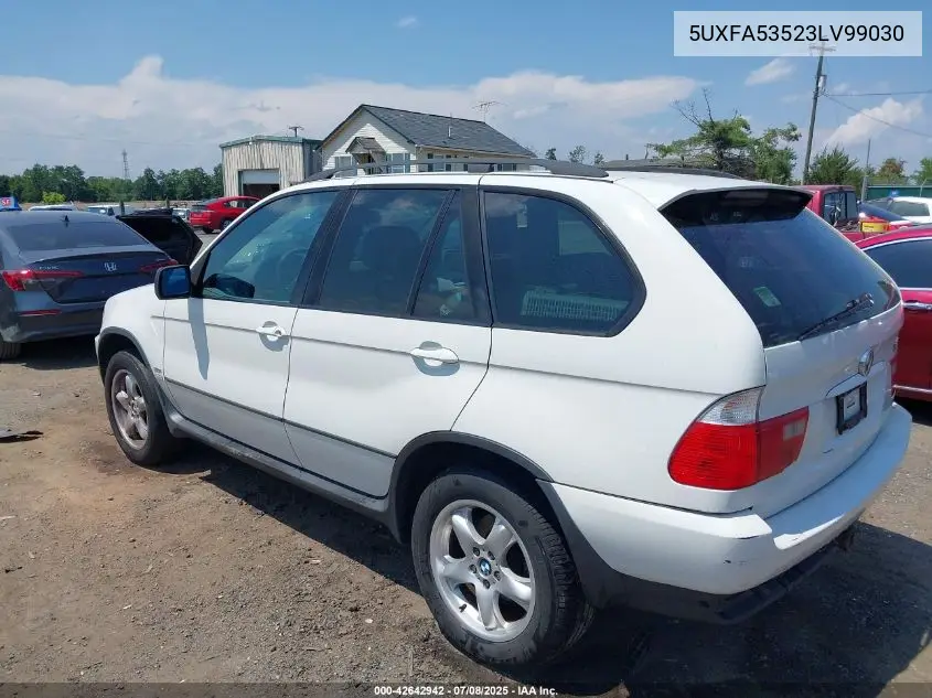2003 BMW X5 3.0I VIN: 5UXFA53523LV99030 Lot: 42642942
