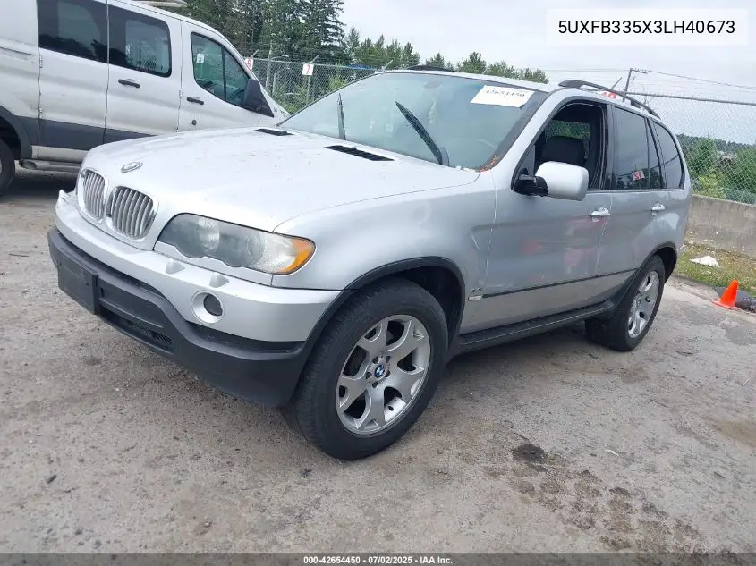 2003 BMW X5 4.4I VIN: 5UXFB335X3LH40673 Lot: 42654450