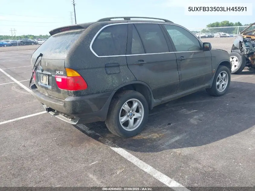 2003 BMW X5 4.4I VIN: 5UXFB33503LH45591 Lot: 42689453