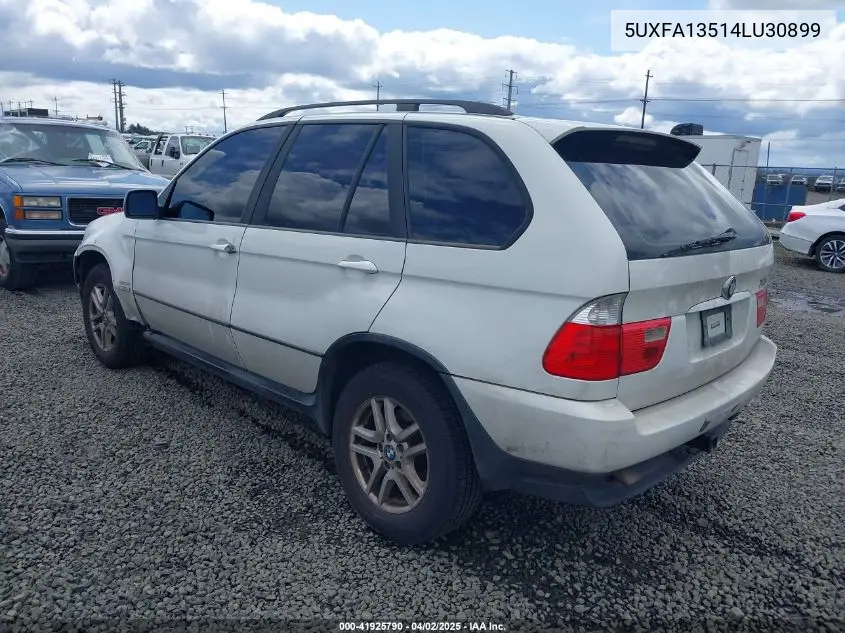 2004 BMW X5 3.0I VIN: 5UXFA13514LU30899 Lot: 41925790