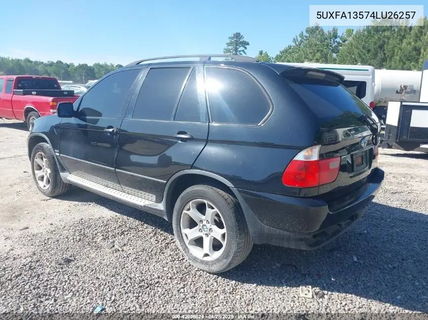 2004 BMW X5 3.0I VIN: 5UXFA13574LU26257 Lot: 42006824