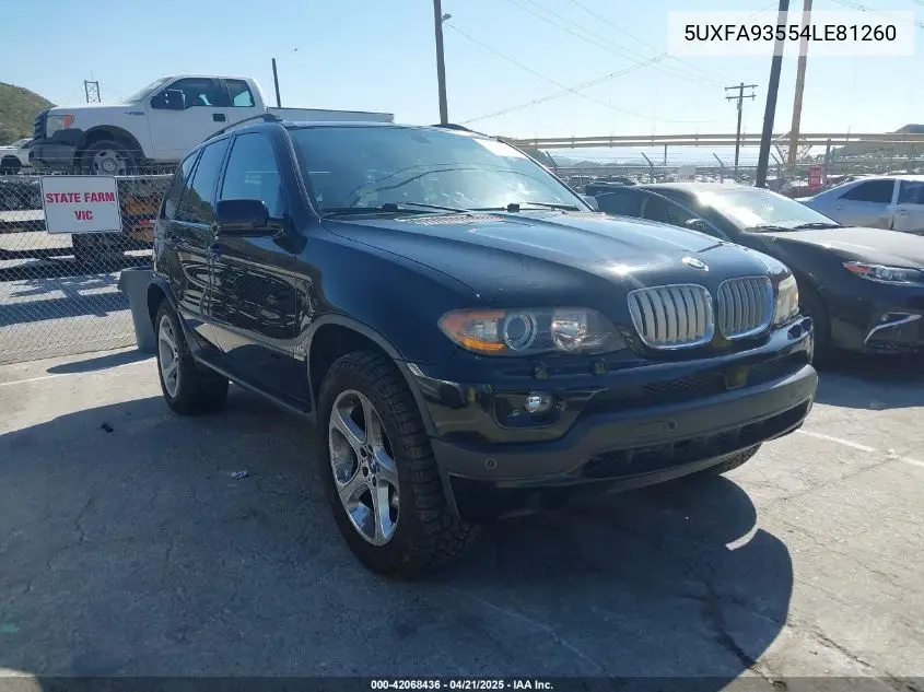 2004 BMW X5 4.8Is VIN: 5UXFA93554LE81260 Lot: 42068436
