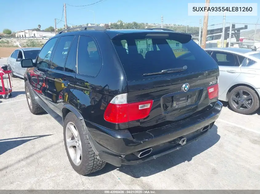2004 BMW X5 4.8Is VIN: 5UXFA93554LE81260 Lot: 42068436