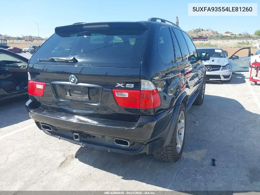 2004 BMW X5 4.8Is VIN: 5UXFA93554LE81260 Lot: 42068436