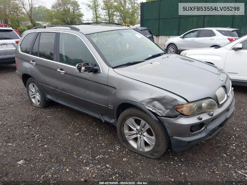 2004 BMW X5 4.4I VIN: 5UXFB53554LV05298 Lot: 42195305