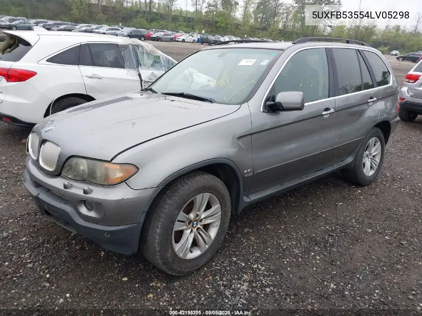 2004 BMW X5 4.4I VIN: 5UXFB53554LV05298 Lot: 42195305