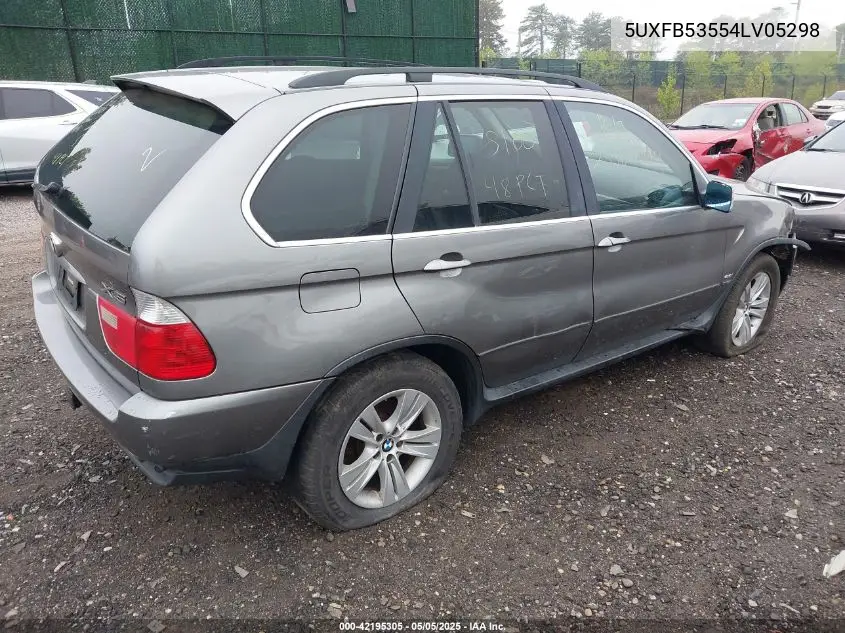 2004 BMW X5 4.4I VIN: 5UXFB53554LV05298 Lot: 42195305