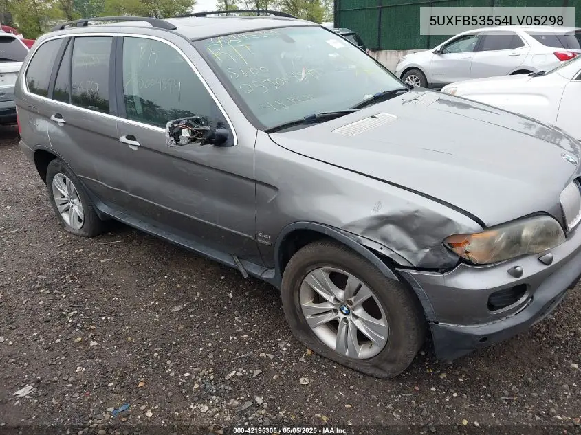 2004 BMW X5 4.4I VIN: 5UXFB53554LV05298 Lot: 42195305