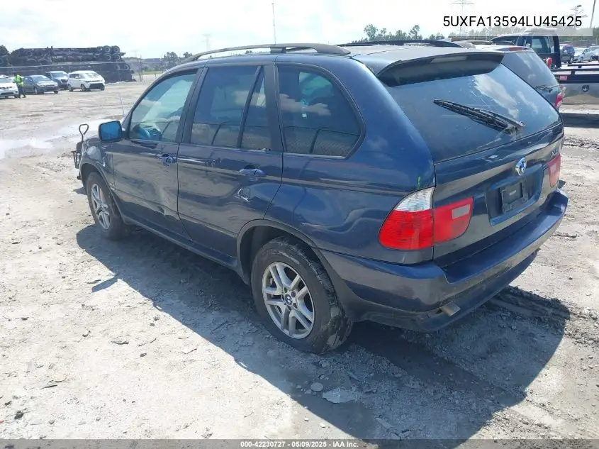 2004 BMW X5 3.0I VIN: 5UXFA13594LU45425 Lot: 42230727