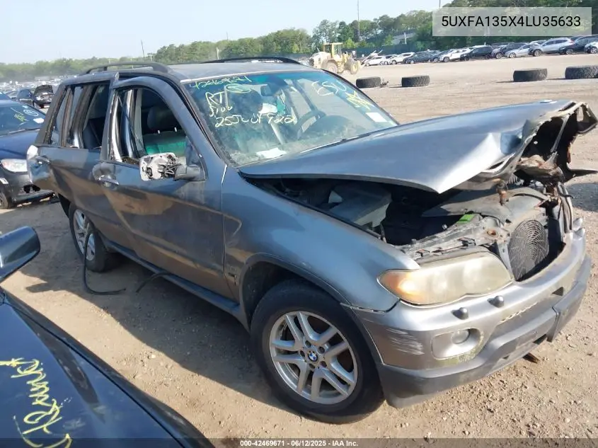 2004 BMW X5 3.0I VIN: 5UXFA135X4LU35633 Lot: 42469671