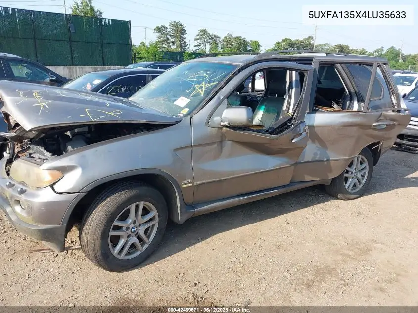 2004 BMW X5 3.0I VIN: 5UXFA135X4LU35633 Lot: 42469671