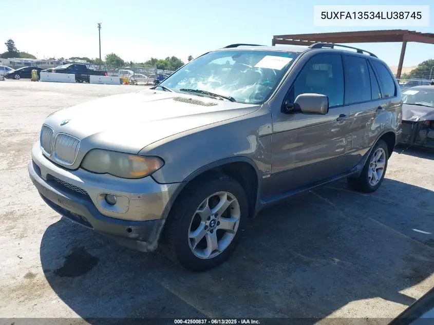2004 BMW X5 3.0I VIN: 5UXFA13534LU38745 Lot: 42500837
