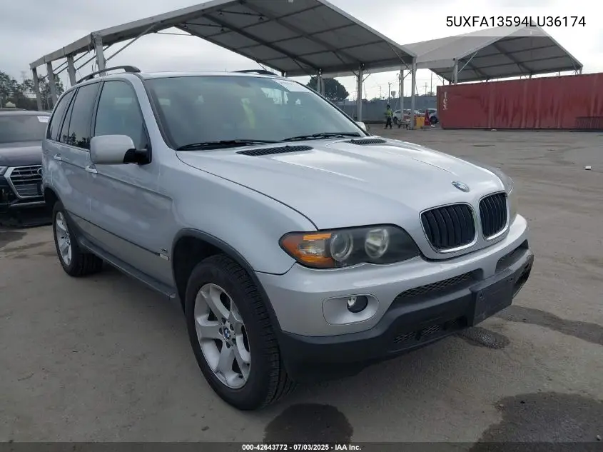 2004 BMW X5 3.0I VIN: 5UXFA13594LU36174 Lot: 42643772