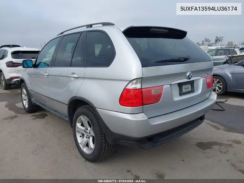 2004 BMW X5 3.0I VIN: 5UXFA13594LU36174 Lot: 42643772