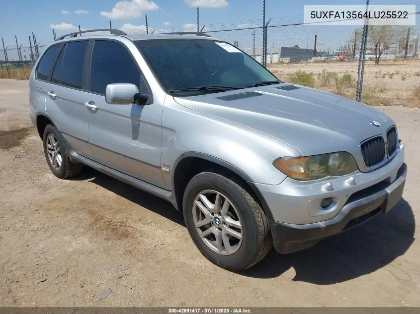 2004 BMW X5 3.0I VIN: 5UXFA13564LU25522 Lot: 42691417