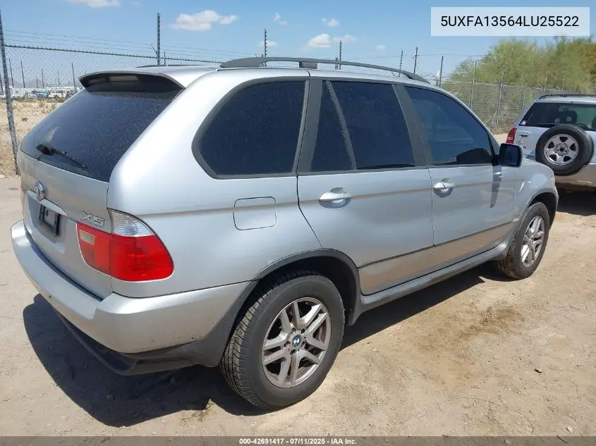 2004 BMW X5 3.0I VIN: 5UXFA13564LU25522 Lot: 42691417