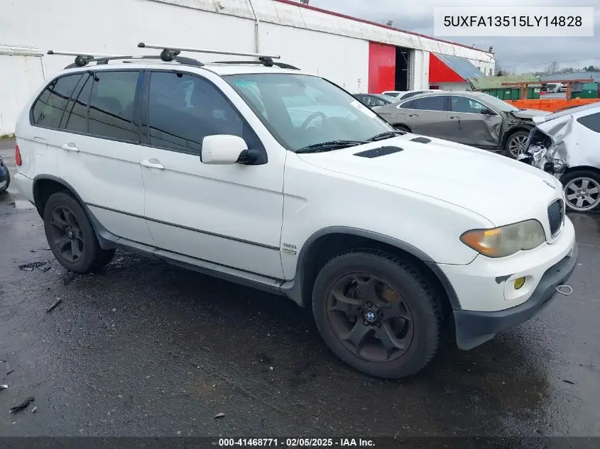 2005 BMW X5 3.0I VIN: 5UXFA13515LY14828 Lot: 41468771