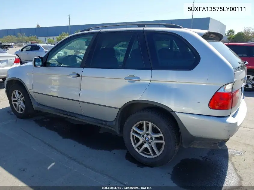 2005 BMW X5 3.0I VIN: 5UXFA13575LY00111 Lot: 42084755