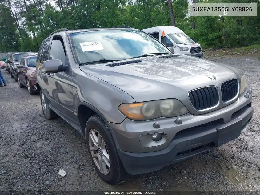 2005 BMW X5 3.0I VIN: 5UXFA13505LY08826 Lot: 42246731