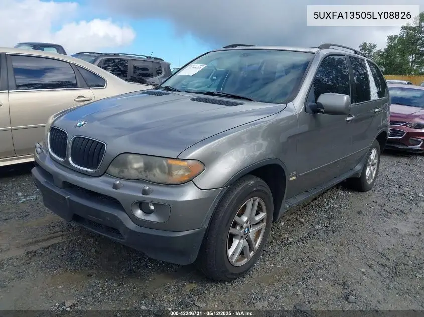 2005 BMW X5 3.0I VIN: 5UXFA13505LY08826 Lot: 42246731