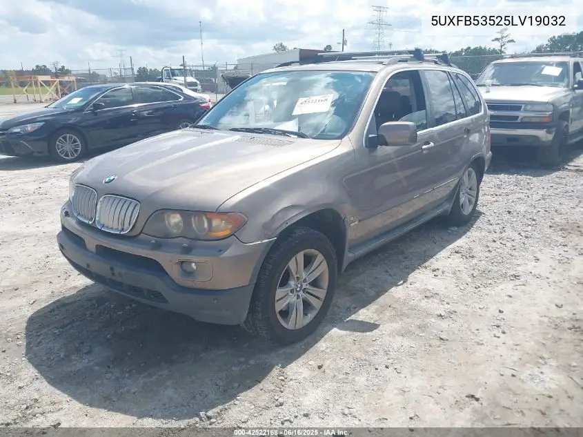 2005 BMW X5 4.4I VIN: 5UXFB53525LV19032 Lot: 42522168