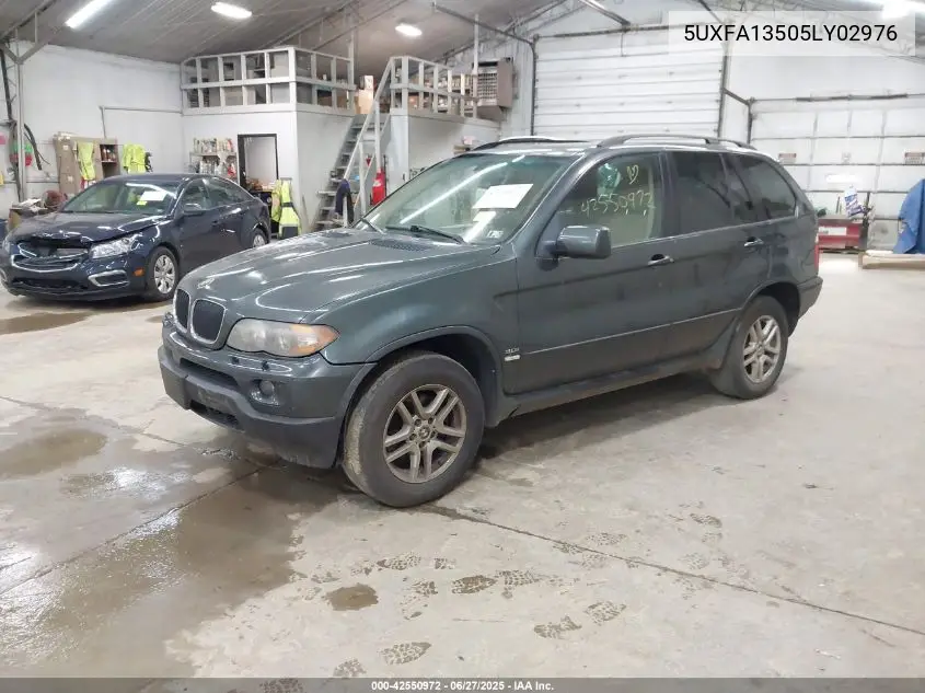 2005 BMW X5 3.0I VIN: 5UXFA13505LY02976 Lot: 42550972