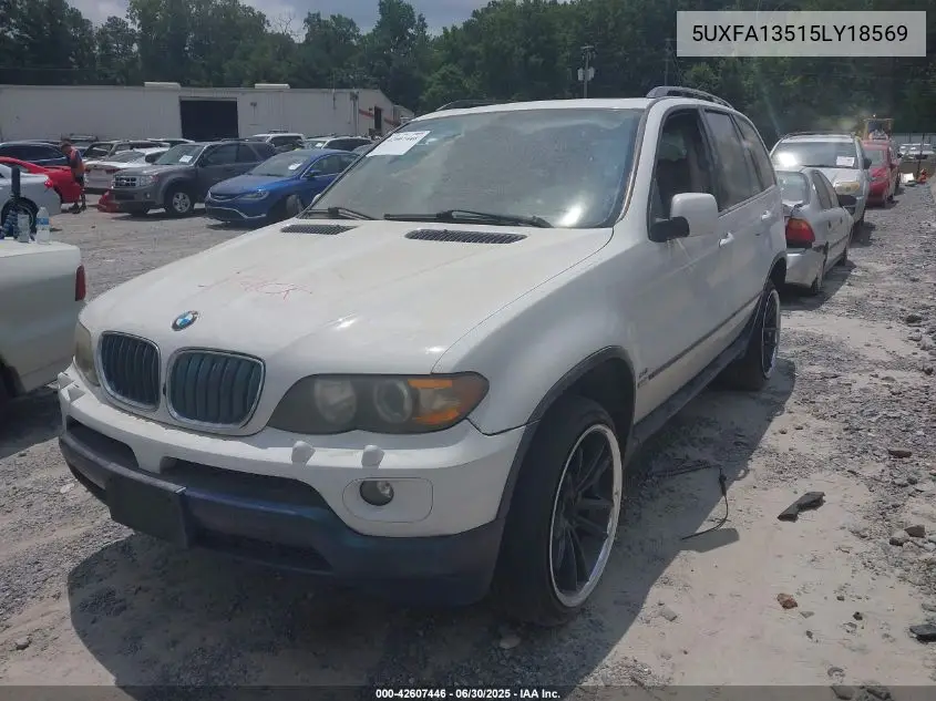 2005 BMW X5 3.0I VIN: 5UXFA13515LY18569 Lot: 42607446