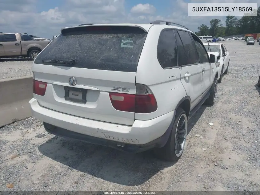 2005 BMW X5 3.0I VIN: 5UXFA13515LY18569 Lot: 42607446