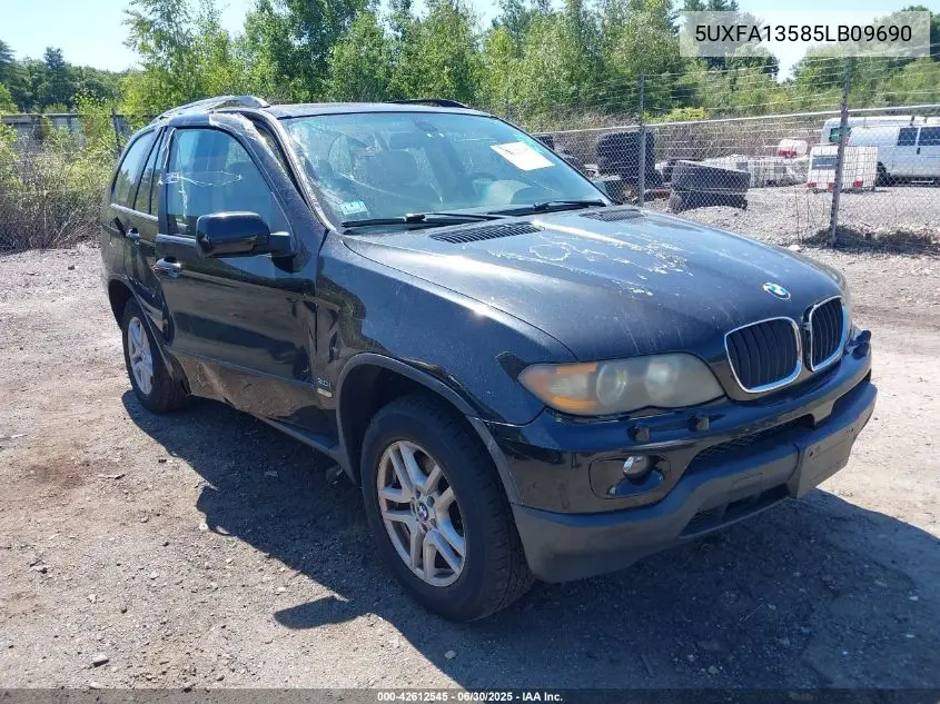 2005 BMW X5 3.0I VIN: 5UXFA13585LB09690 Lot: 42612545