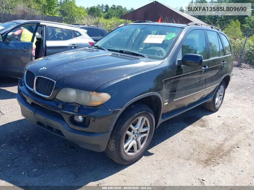 2005 BMW X5 3.0I VIN: 5UXFA13585LB09690 Lot: 42612545