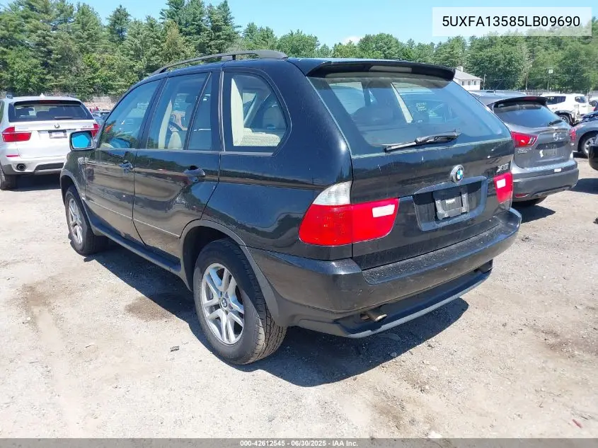 2005 BMW X5 3.0I VIN: 5UXFA13585LB09690 Lot: 42612545