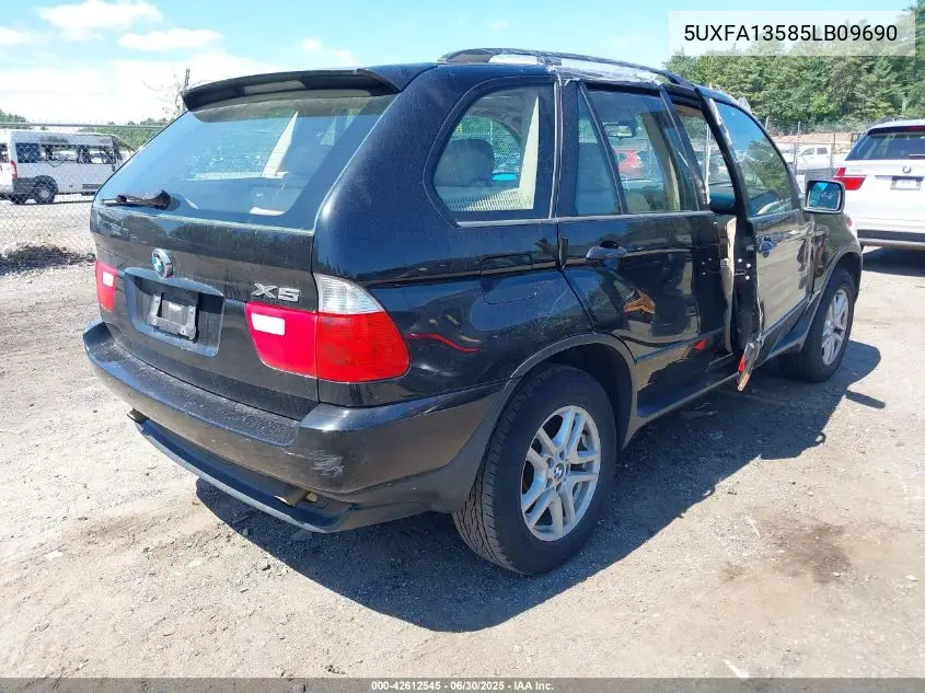 2005 BMW X5 3.0I VIN: 5UXFA13585LB09690 Lot: 42612545