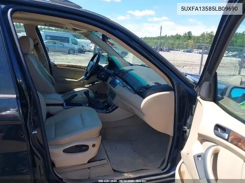 2005 BMW X5 3.0I VIN: 5UXFA13585LB09690 Lot: 42612545