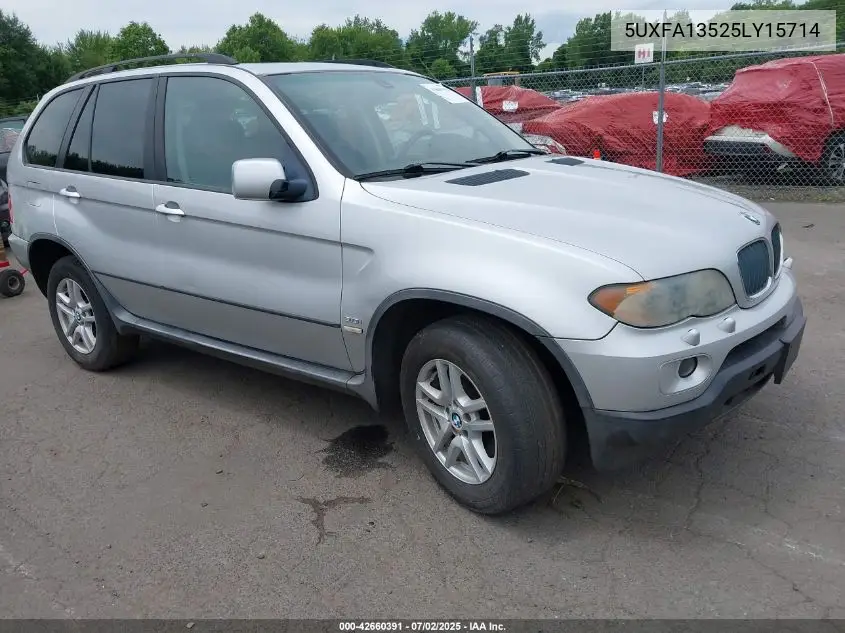 2005 BMW X5 3.0I VIN: 5UXFA13525LY15714 Lot: 42660391