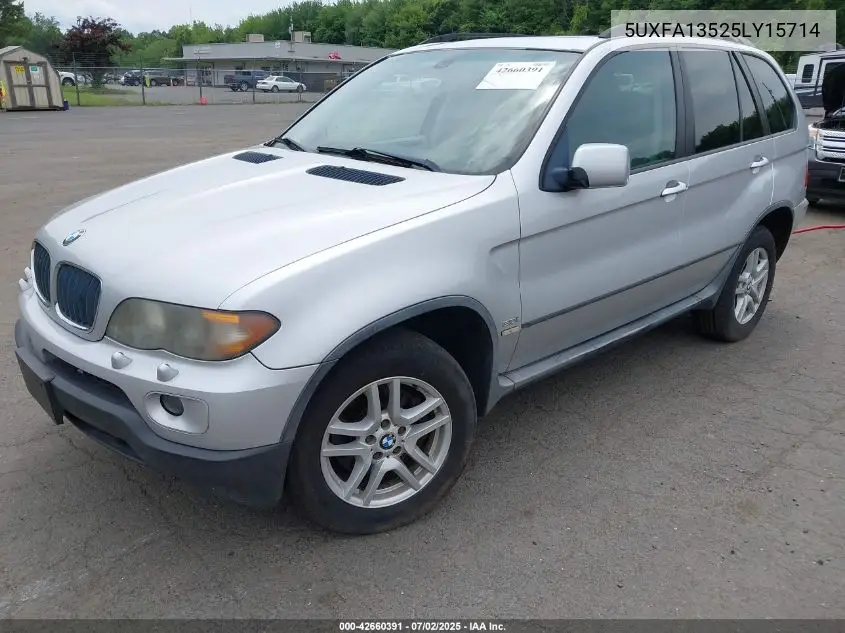 2005 BMW X5 3.0I VIN: 5UXFA13525LY15714 Lot: 42660391