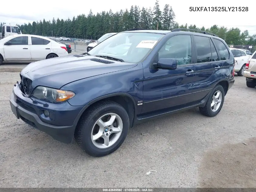 2005 BMW X5 3.0I VIN: 5UXFA13525LY21528 Lot: 42685560