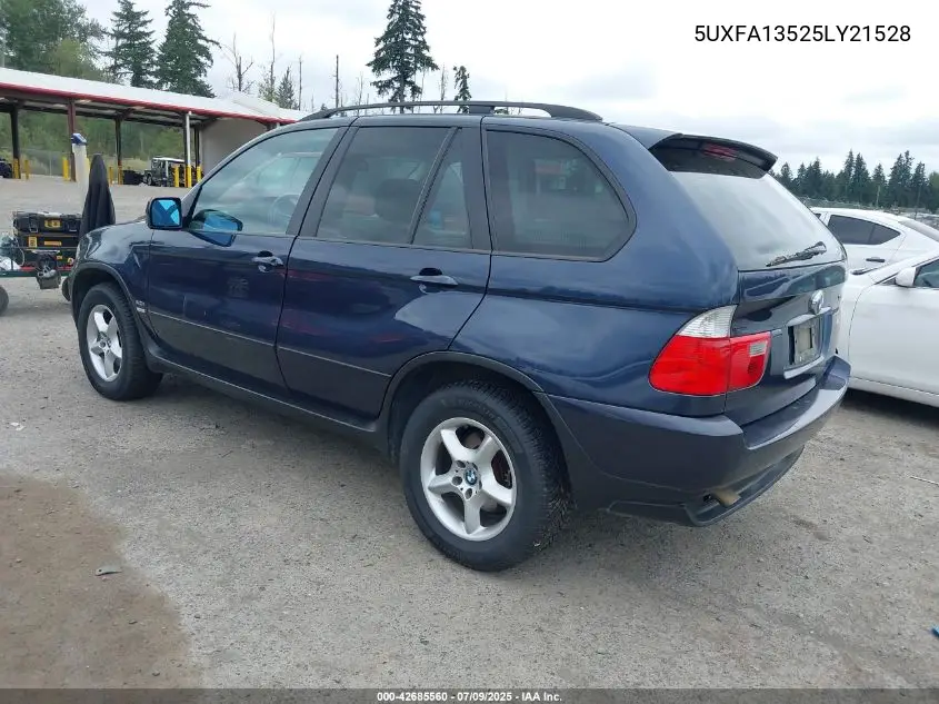 2005 BMW X5 3.0I VIN: 5UXFA13525LY21528 Lot: 42685560