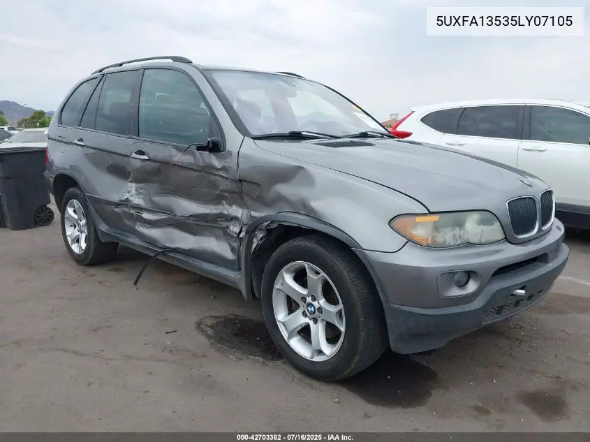 2005 BMW X5 3.0I VIN: 5UXFA13535LY07105 Lot: 42703382
