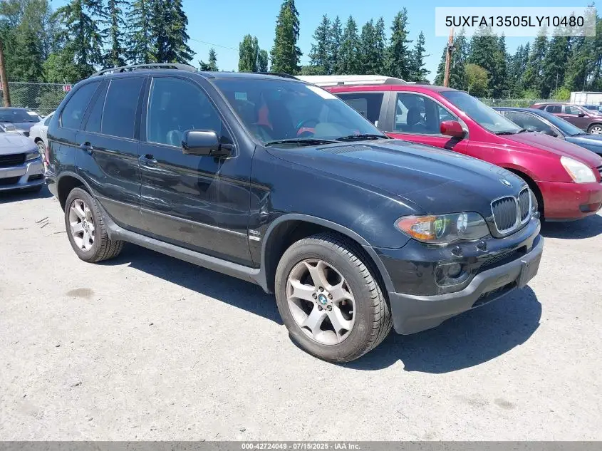 2005 BMW X5 3.0I VIN: 5UXFA13505LY10480 Lot: 42724049