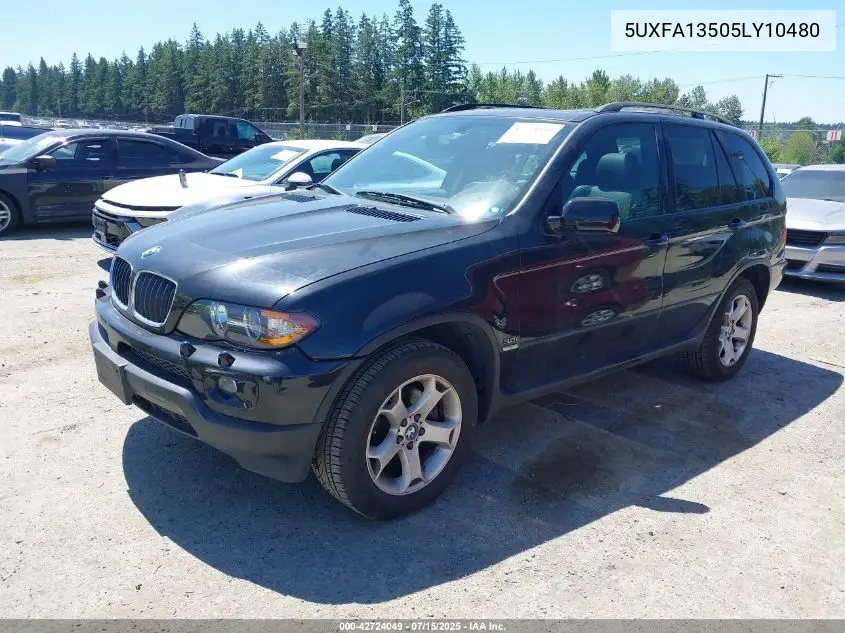2005 BMW X5 3.0I VIN: 5UXFA13505LY10480 Lot: 42724049