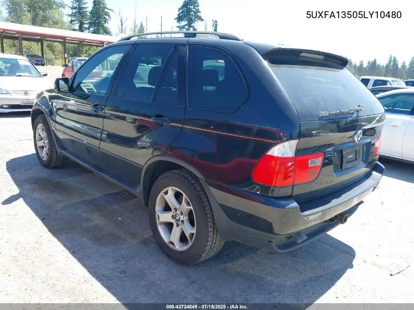 2005 BMW X5 3.0I VIN: 5UXFA13505LY10480 Lot: 42724049