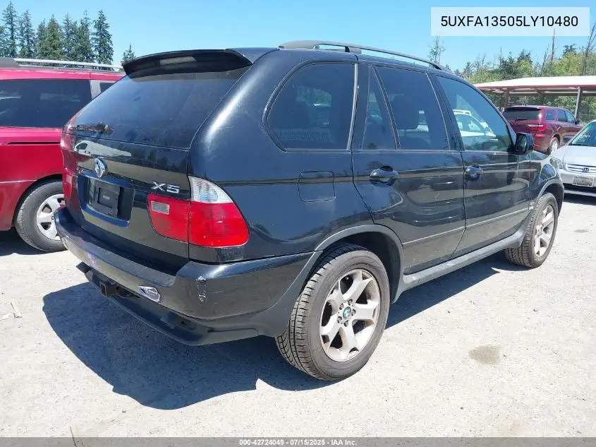 2005 BMW X5 3.0I VIN: 5UXFA13505LY10480 Lot: 42724049