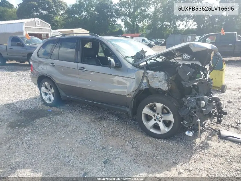 2005 BMW X5 4.4I VIN: 5UXFB53525LV16695 Lot: 42780498