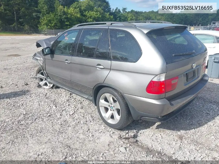 2005 BMW X5 4.4I VIN: 5UXFB53525LV16695 Lot: 42780498