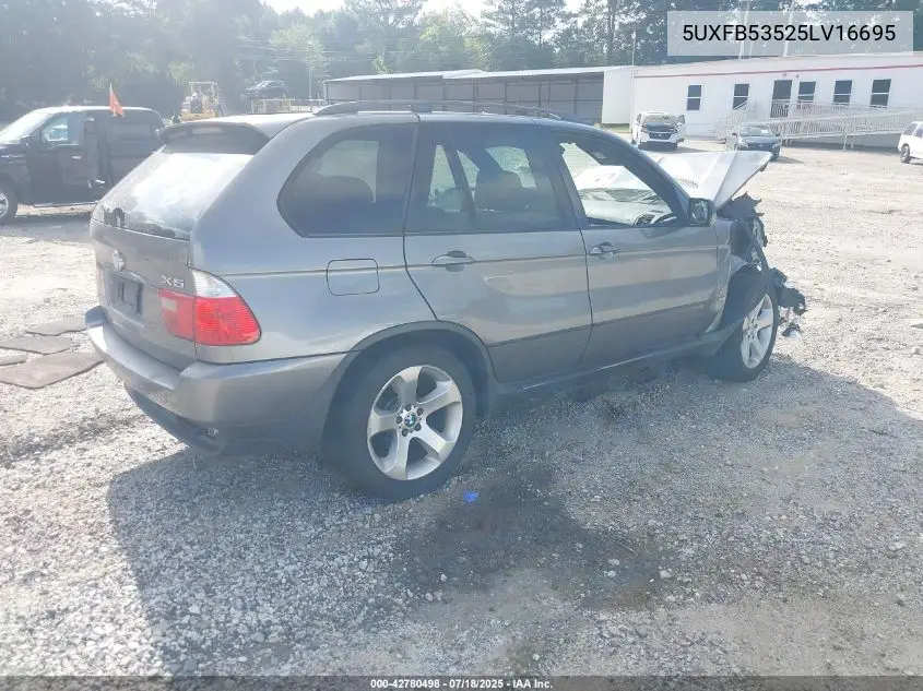 2005 BMW X5 4.4I VIN: 5UXFB53525LV16695 Lot: 42780498