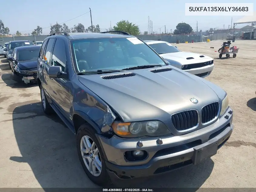2006 BMW X5 3.0I VIN: 5UXFA135X6LY36683 Lot: 42655602