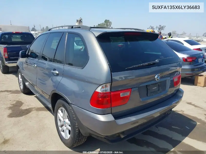 2006 BMW X5 3.0I VIN: 5UXFA135X6LY36683 Lot: 42655602